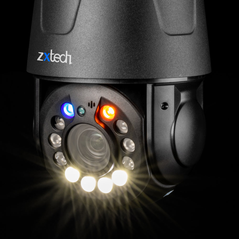 Zxtech 4K Wireless PTZ CCTV System - 3 x WiFi Security Camera 5X/10X/20X Auto Zoom Colour Night Vision Outdoor 2-Way-Audio 9CH Sony Starvis