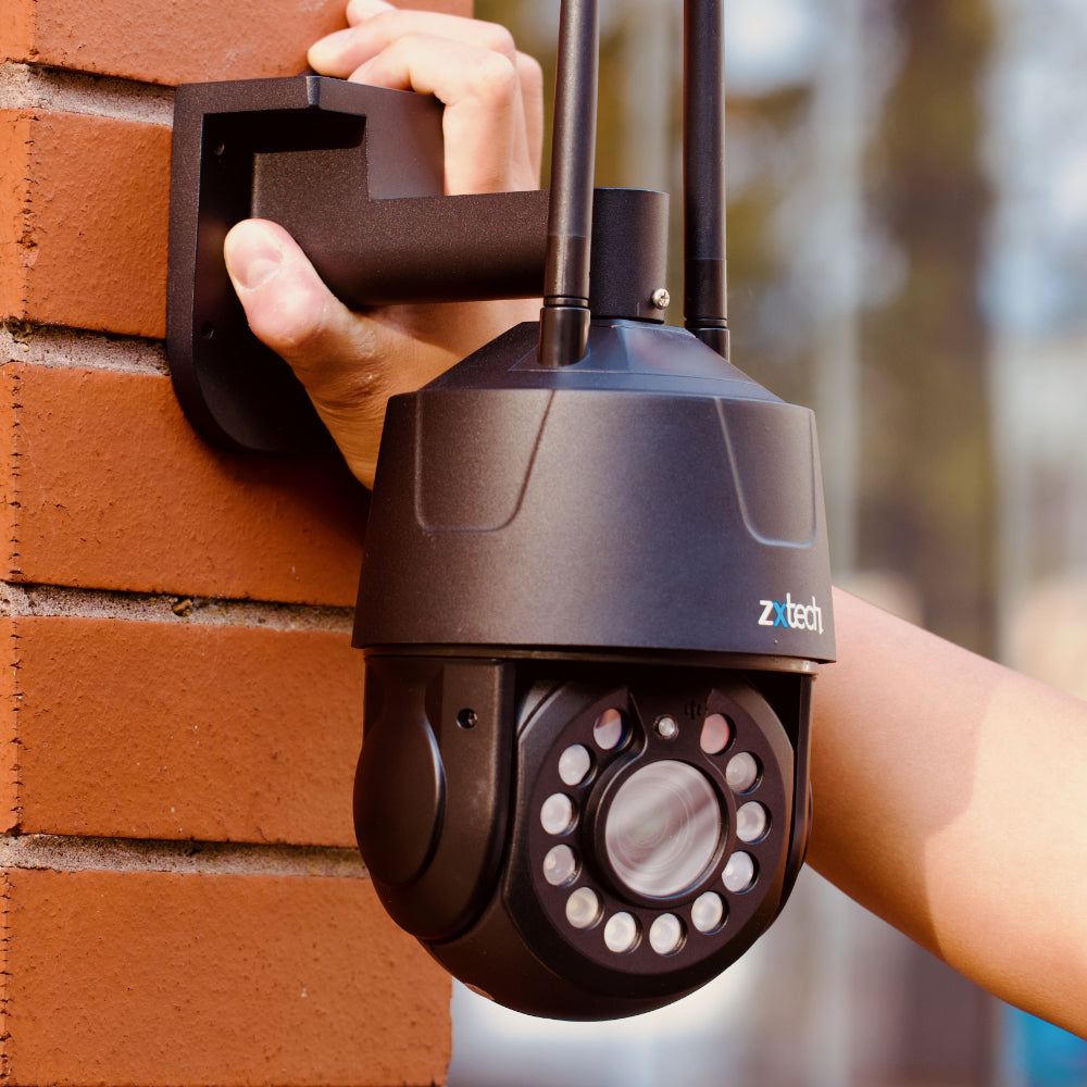 Zxtech 4K Wireless PTZ CCTV System - 9 x WiFi Security Camera 5X/10X/20X Auto Zoom Colour Night Vision Outdoor 2-Way-Audio 9CH Sony Starvis