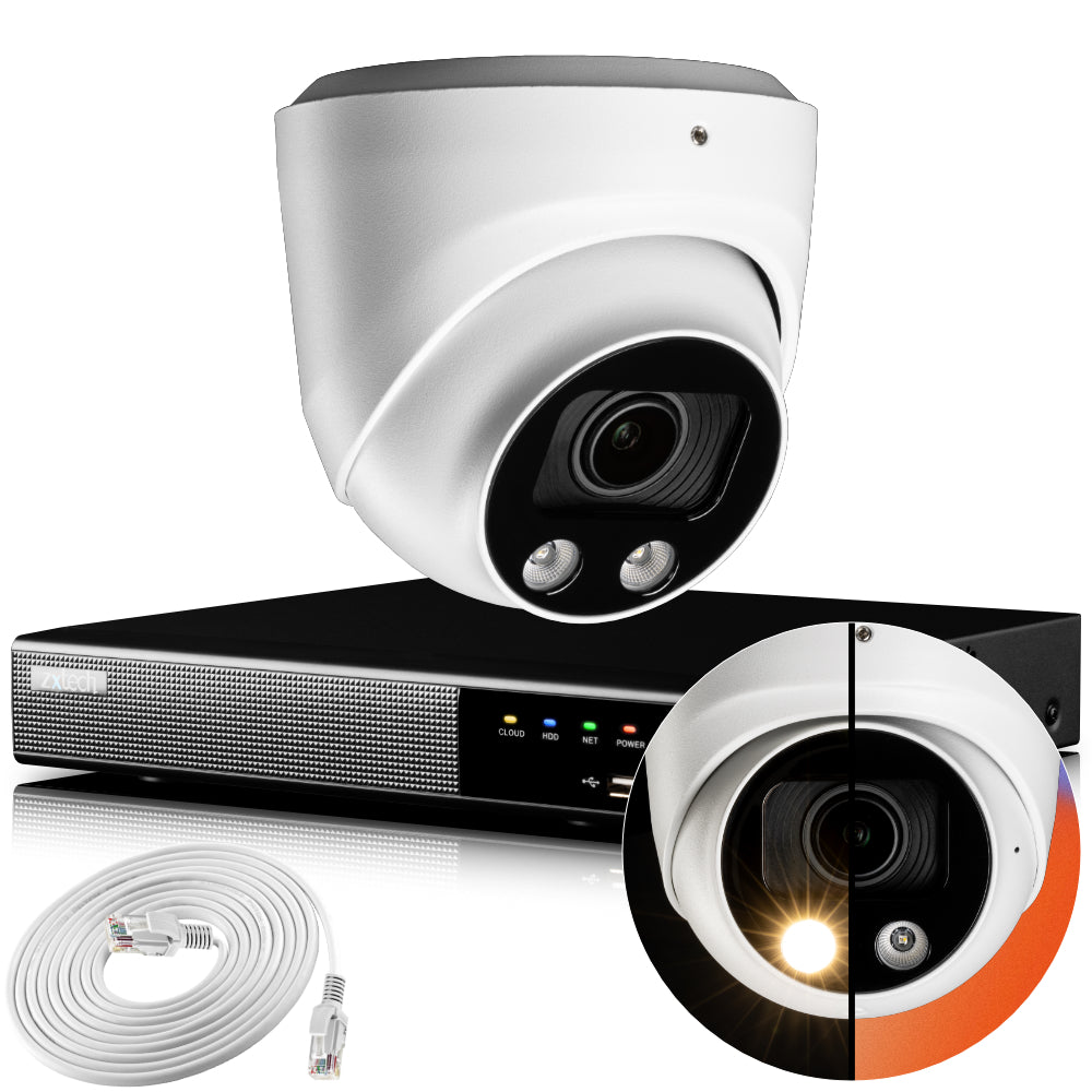 Zxtech 4K CCTV System - 1 x IP PoE Camera Motorised Lens Face Detection Outdoor Sony Starvis | RX1C4Z