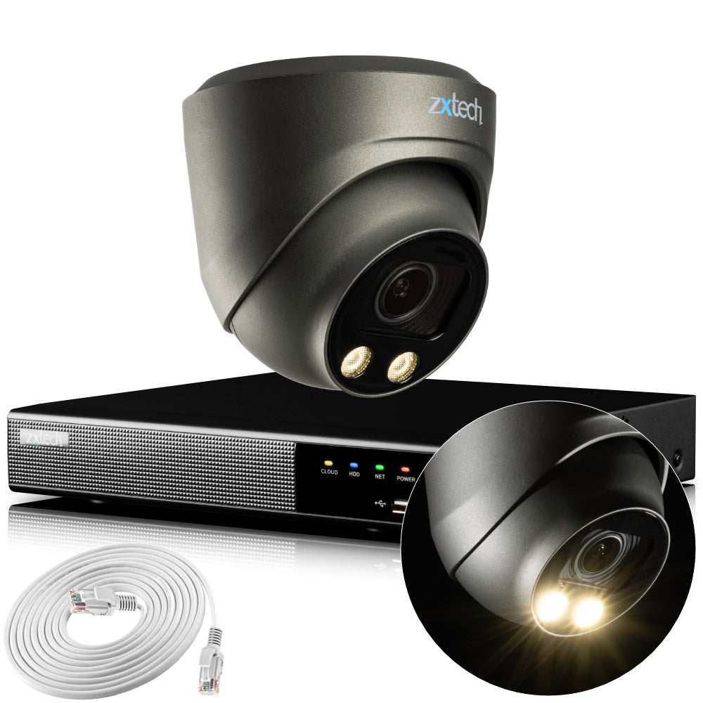 Zxtech 4K CCTV System - 1 x IP PoE Camera Motorised Lens Face Detection Outdoor Sony Starvis | RX1G4Z