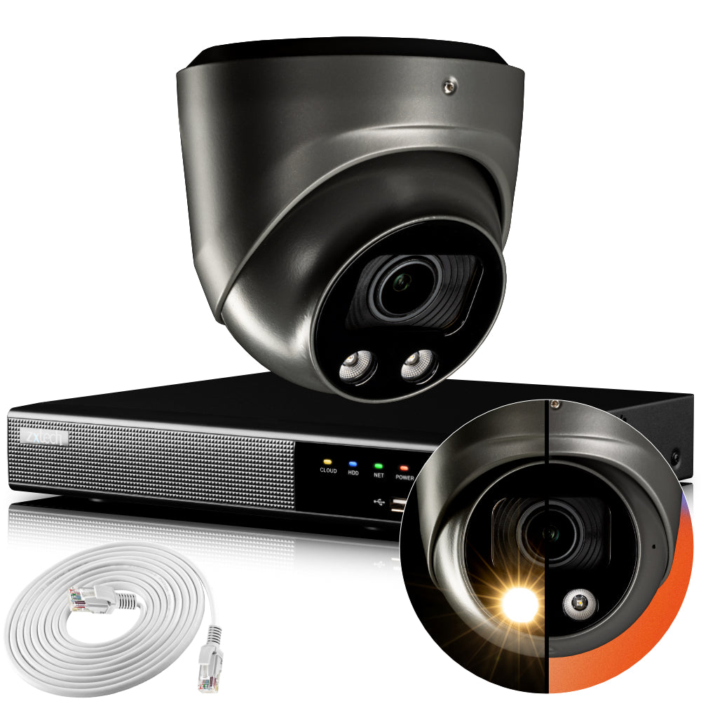 Zxtech 4K CCTV System - 1 x IP PoE Camera Motorised Lens Face Detection Outdoor Sony Starvis | RX1G4Z