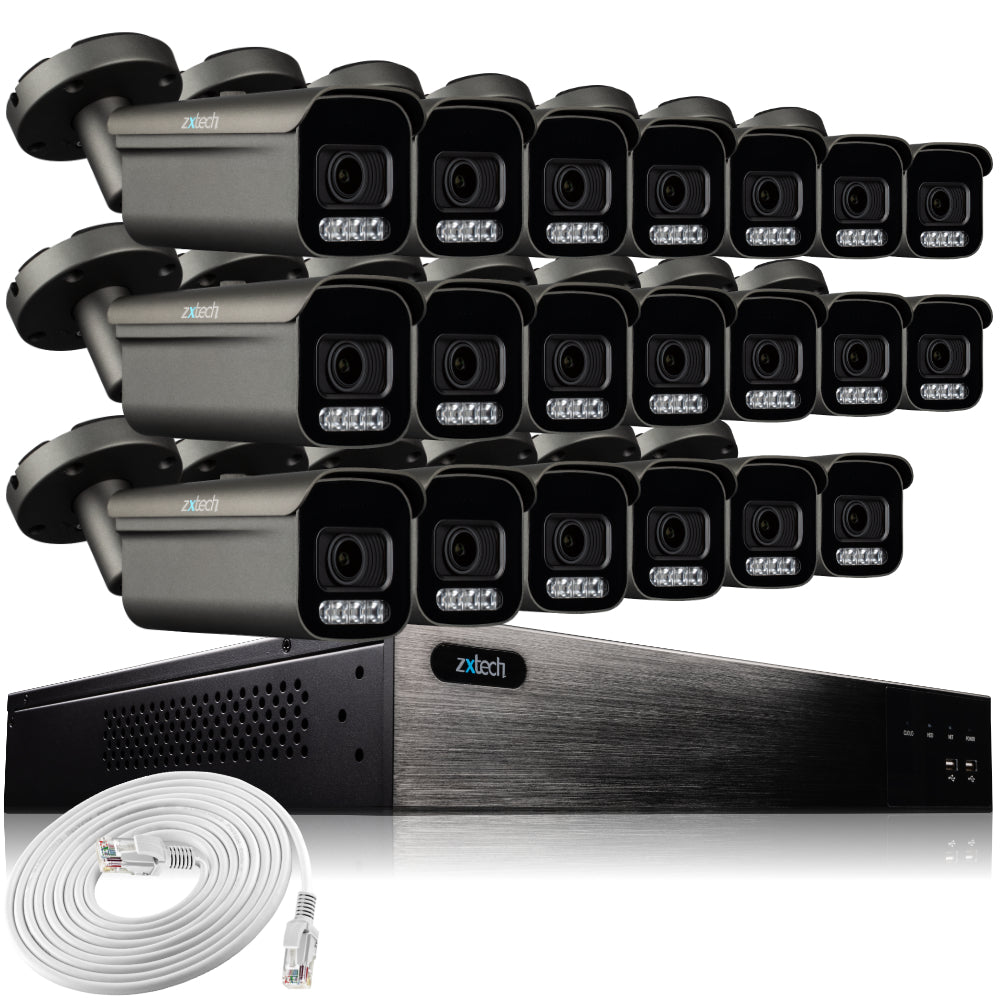 Zxtech 16x 4K/8MP/5MP Face Recognition Audio Auto Zoom PoE IP Bullet Camera System RX20H24W