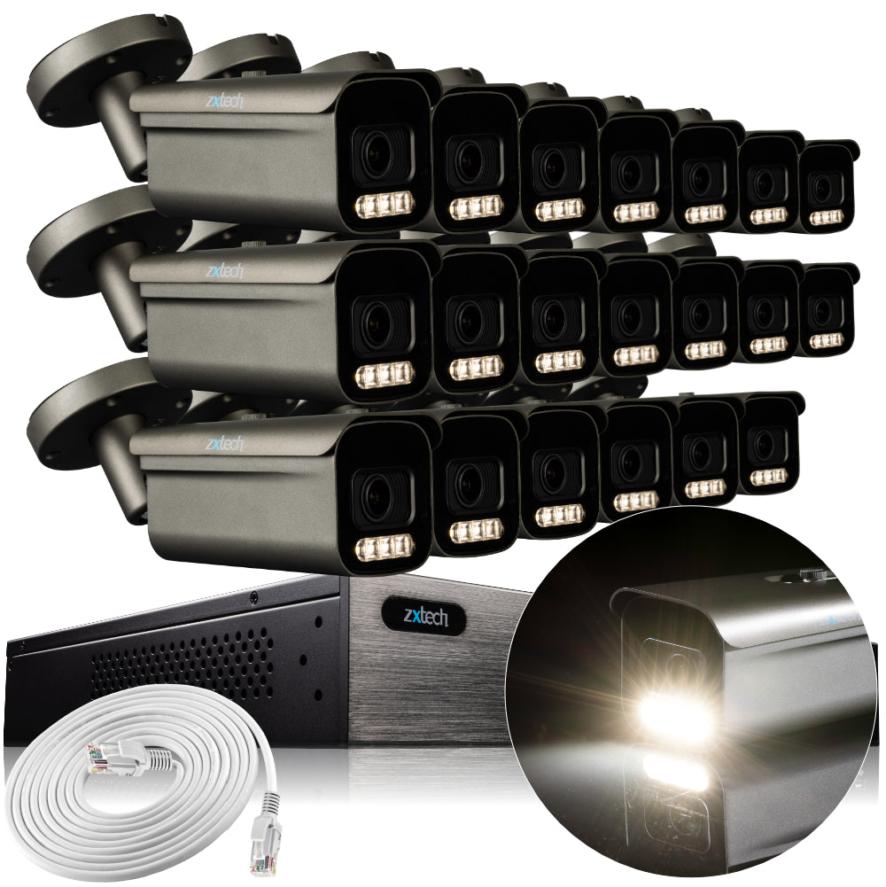 Zxtech Premio AI 4K/8MP/5MP Auto Zoom Audio PoE IP Security Camera