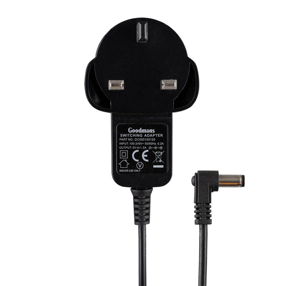 Goodmans 5V 1.5A Power Adaptor