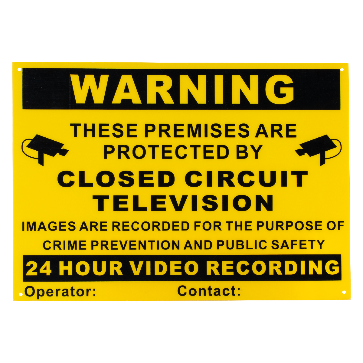 Polycarbonate Warning Security CCTV Sign