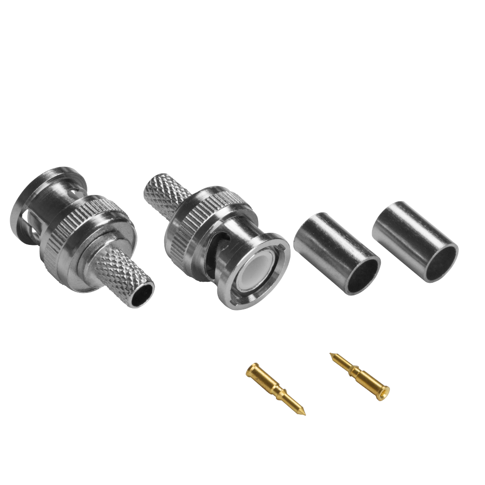 Zxtech 3-piece BNC Male Crimp Connector 2 Pack