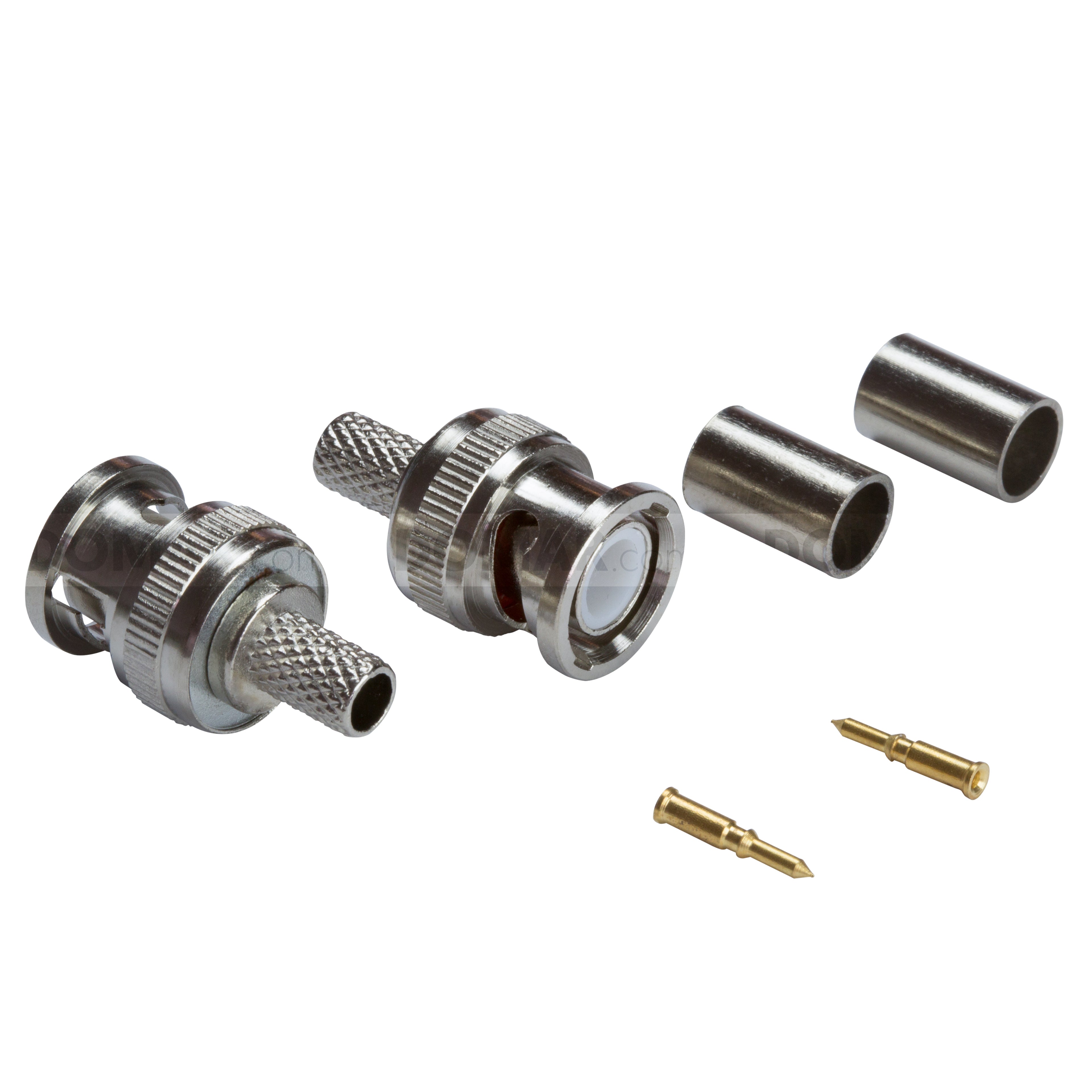 3-piece BNC Male Crimp Connector 2 Pack