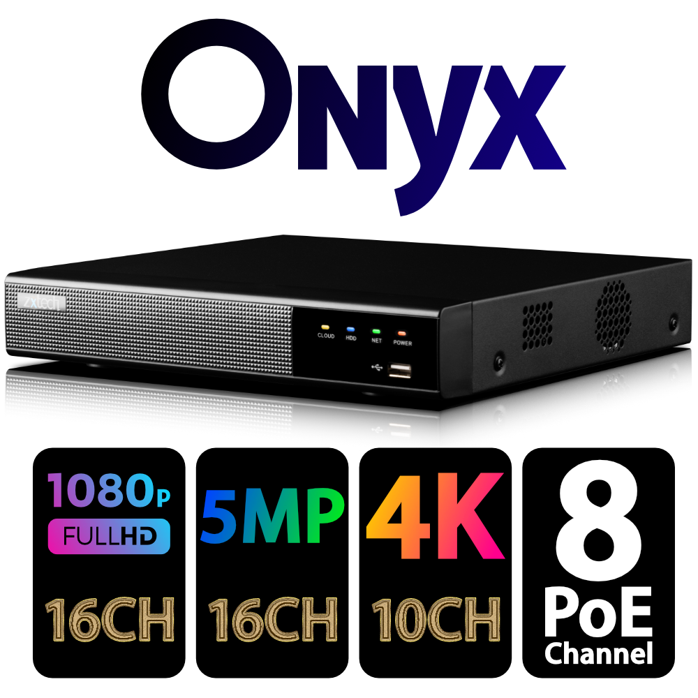 Zxtech Onyx 16 Channel 8-PoE Ports 8MP 4K CCTV High Definition Network Recorder