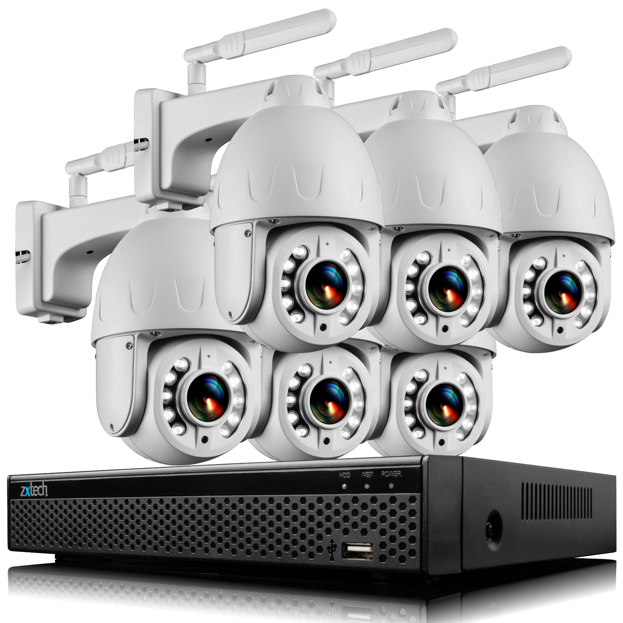 5MP 10X Zoom PTZ Wireless Surveillance Cameras CCTV System