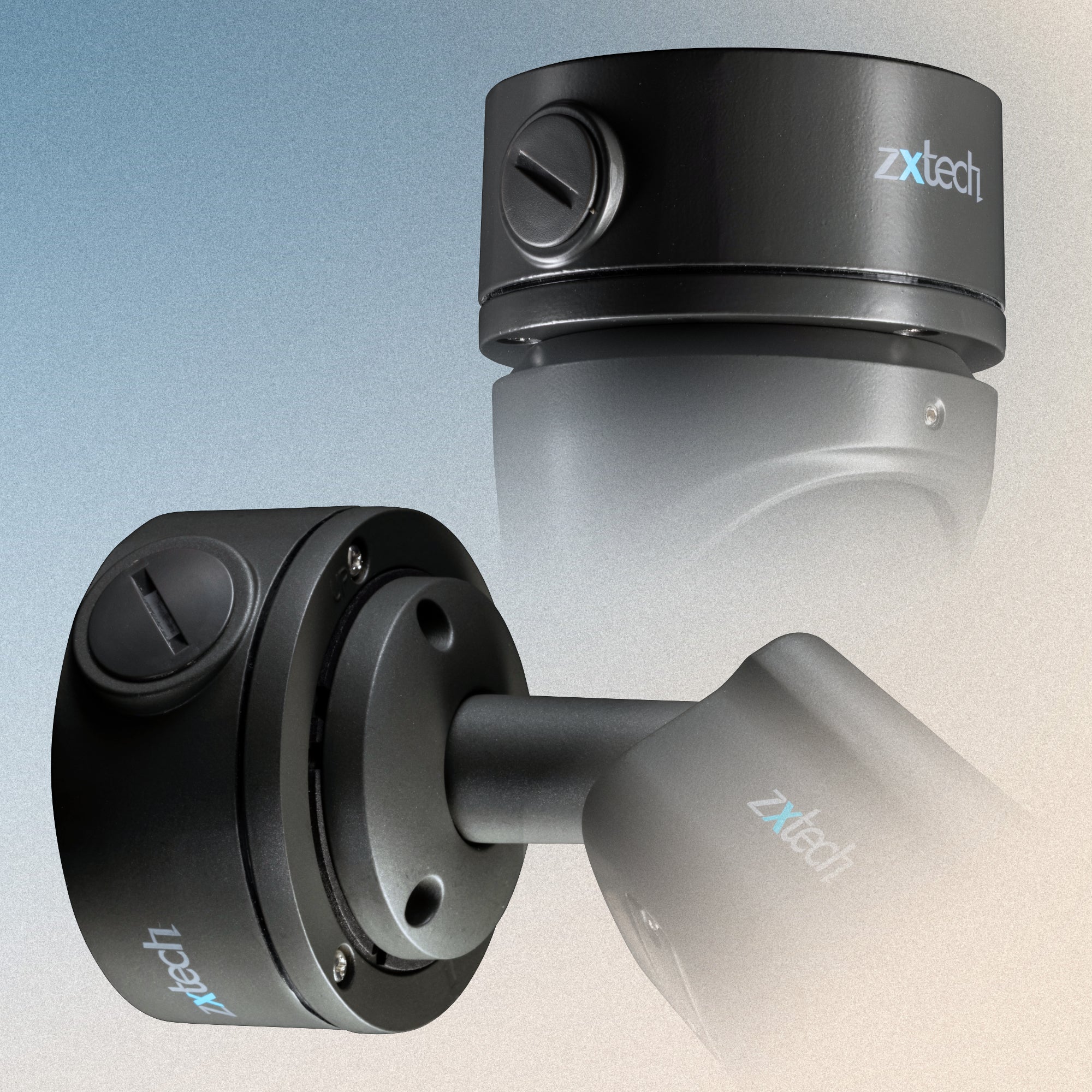 Zxtech Compact Metal CCTV Junction Box | 101mm Diameter | Weatherproof & Cable Management