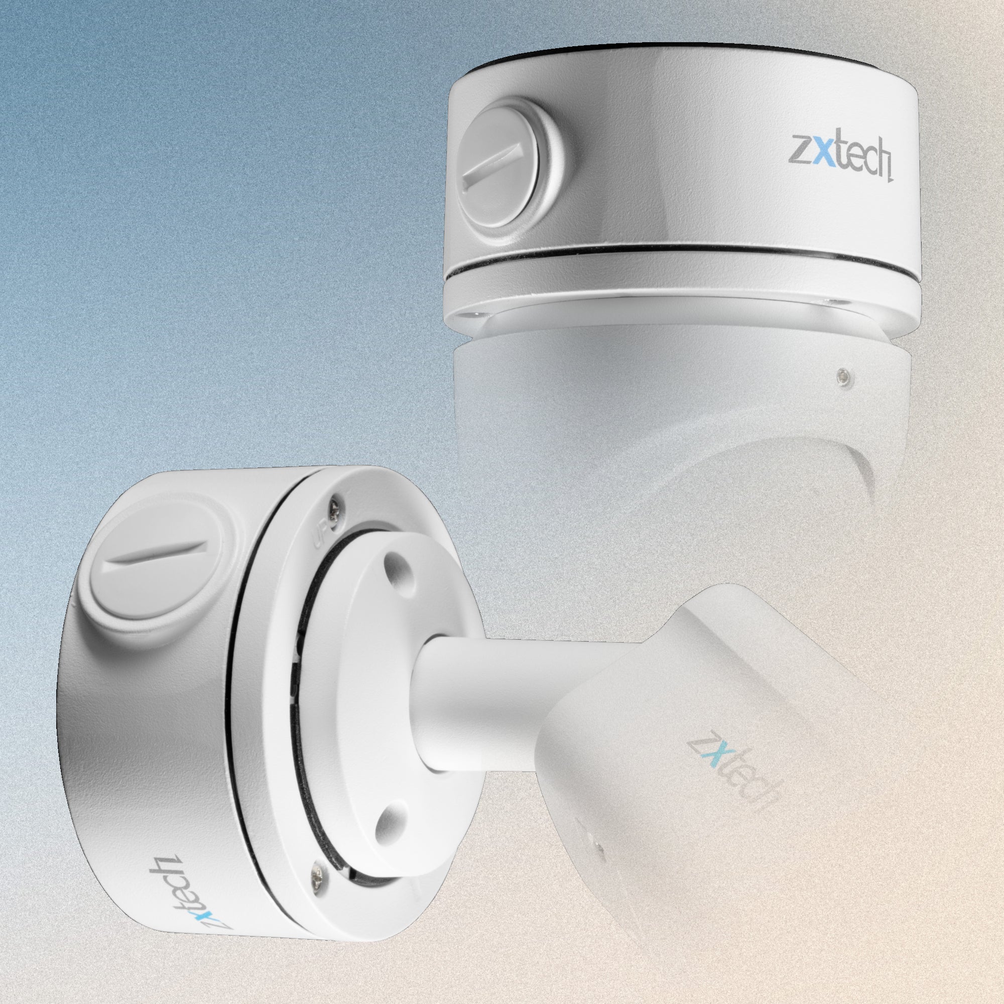 Zxtech Compact Metal CCTV Junction Box | 101mm Diameter | Weatherproof & Cable Management