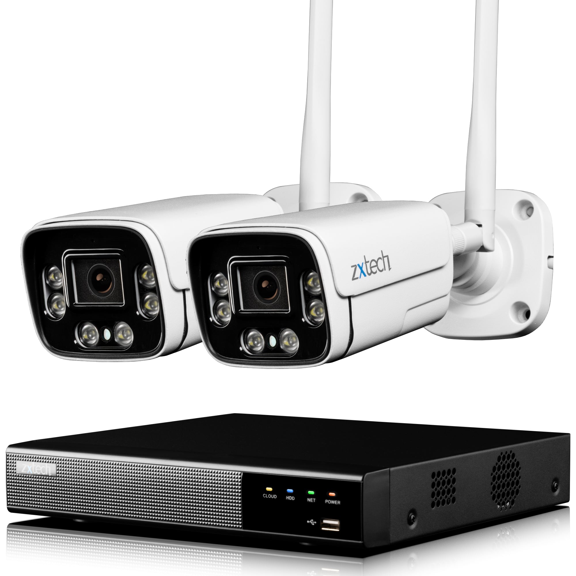 Zxtech 5MP/8MP/4K Wireless CCTV System - 2x WiFi Security Cameras Outdoor 2-Way-Audio Night Vision 9CH Sony Starvis  | WF2A9Y