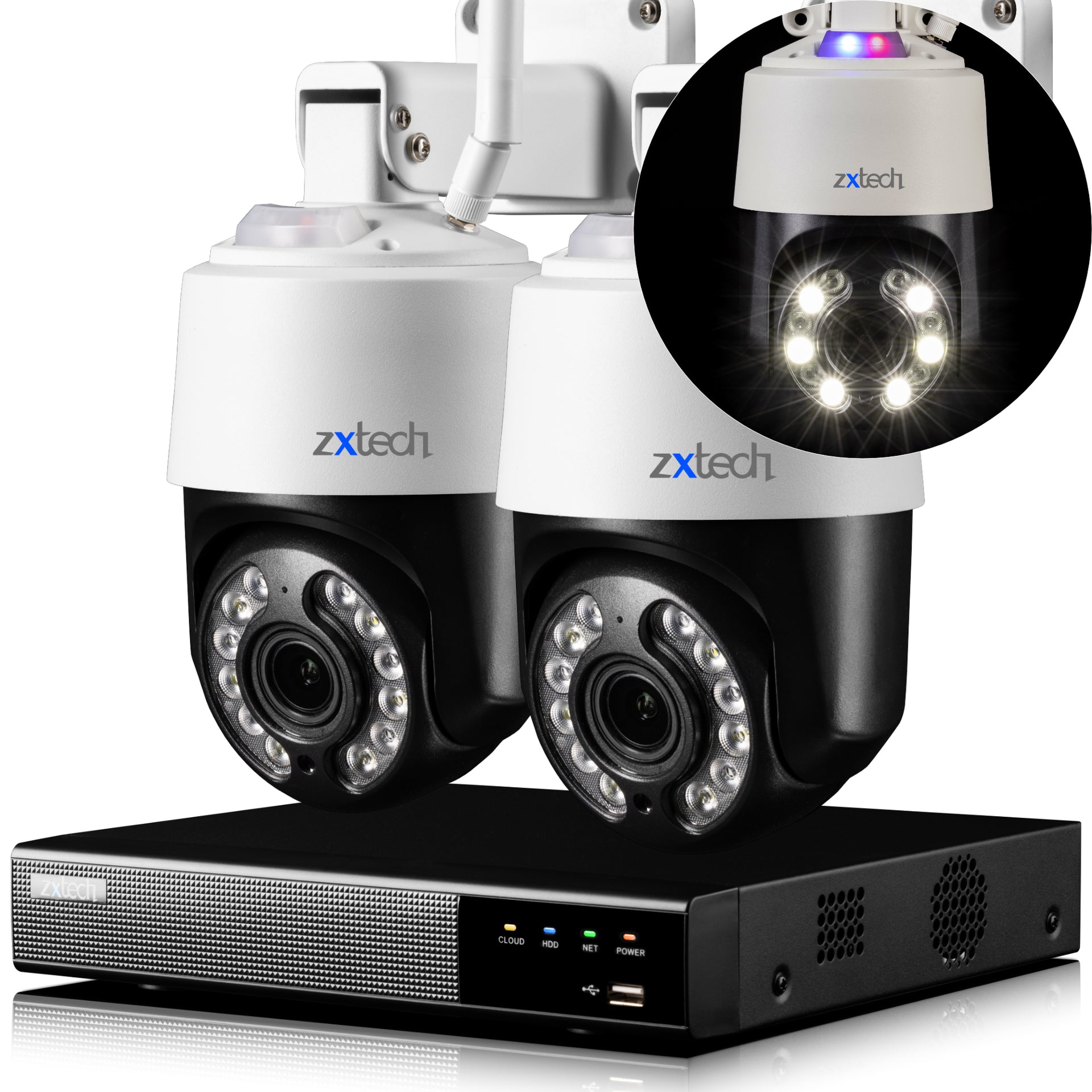 Zxtech Black Wifi Camera Ip Camera System 4K Home CCTV System