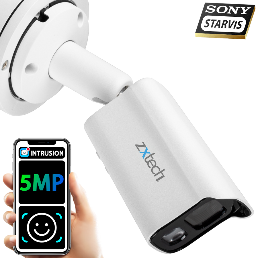 Zxtech 5MP BabyBullet SMART AI Facial Recognition Audio SD Slot PoE IP Camera
