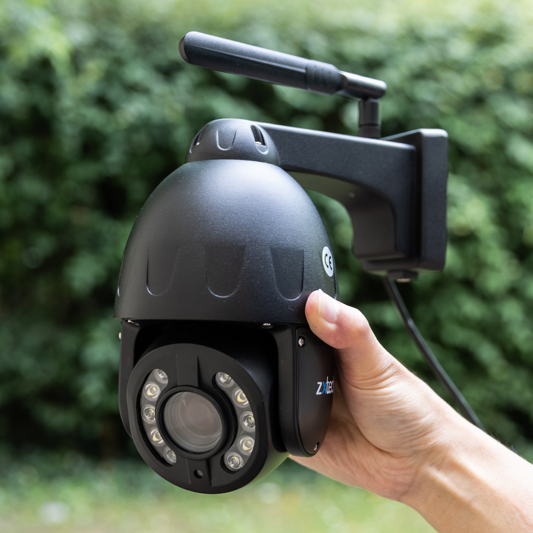 Zxtech 5MP Wireless PTZ CCTV System  - 3 x WiFi Security Camera 5X/10X Auto Zoom Colour Night Vision Outdoor 2-Way-Audio 9CH Sony Starvis
