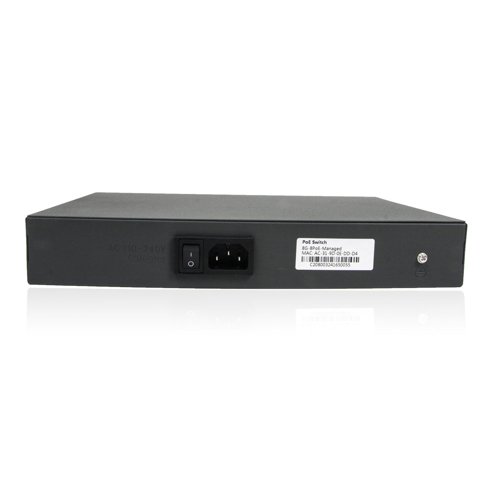 TG-NET P3008G-8PoE 150W 10/100/1000M 8 Port Gigabit Desktop PoE Switch
