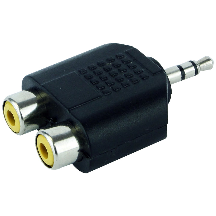 Zxtech 2 Pack of Mini Juck Plug to 2 Phono Socket Adaptor  | MO4233N