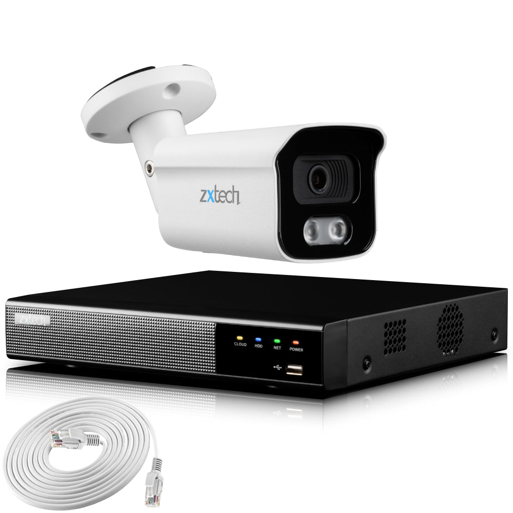 4K CCTV System Face Detection PoE Audio Camera Waterproof | Zxtech