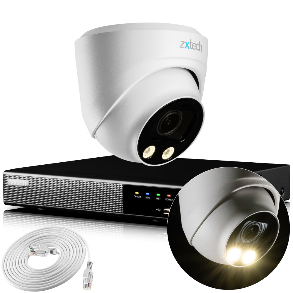 Zxtech 4K CCTV System - 1 x IP PoE Camera Motorised Lens Face Detection Outdoor Sony Starvis  | RX1C4Z