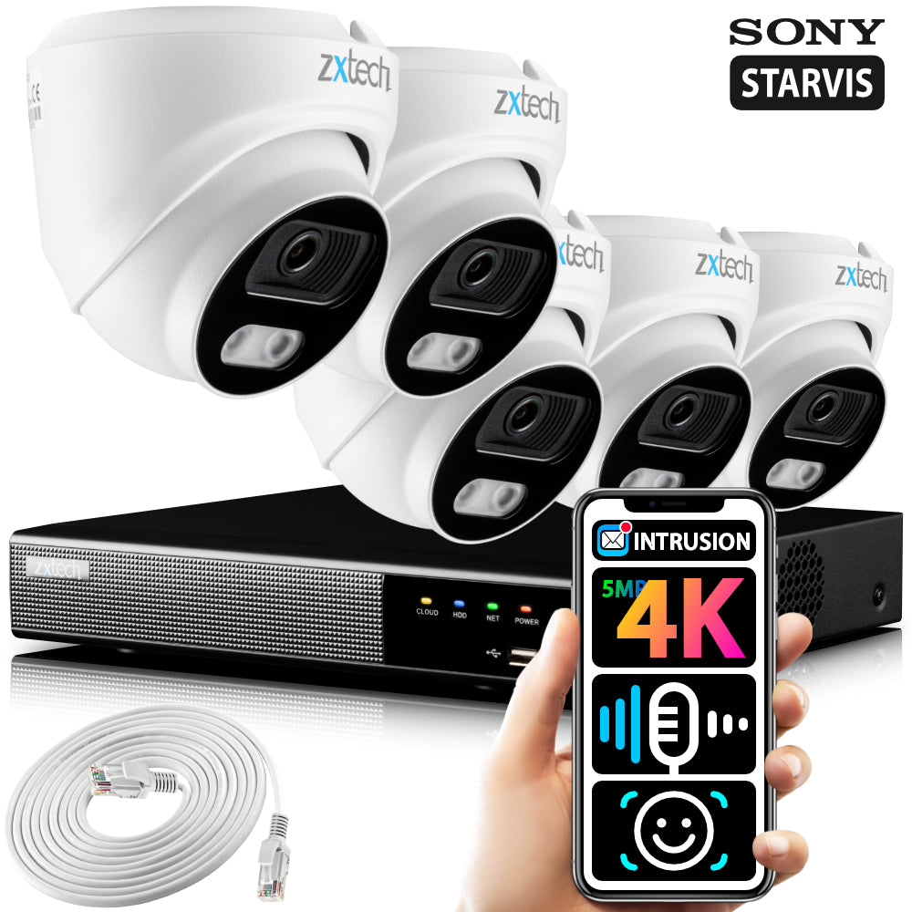 4K Home CCTV System Audio Face Detection Outdoor | Zxtech