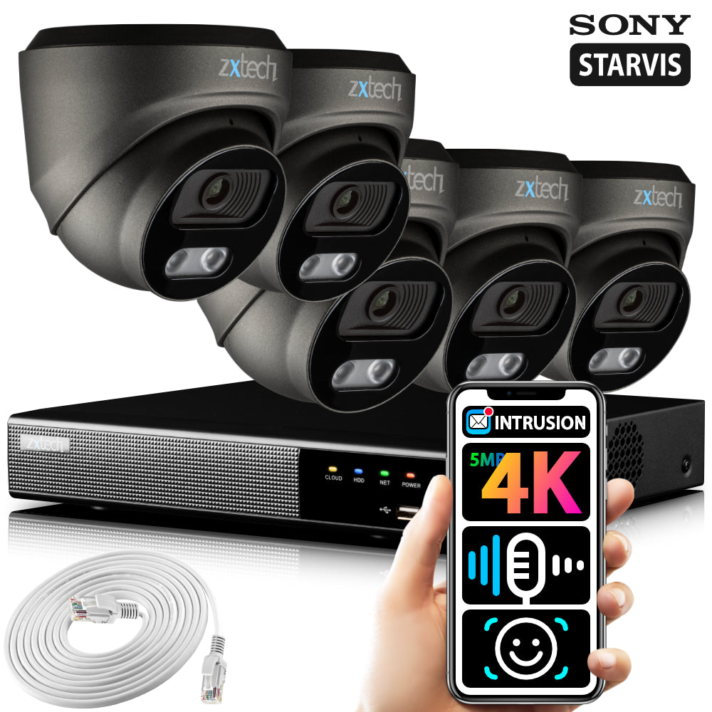 4K Home CCTV System Audio Face Detection Outdoor | Zxtech